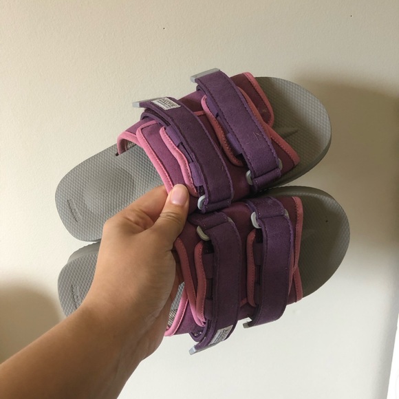 SUICOKE Moto-Cab Purple and Pink Slides - Picture 3 of 6